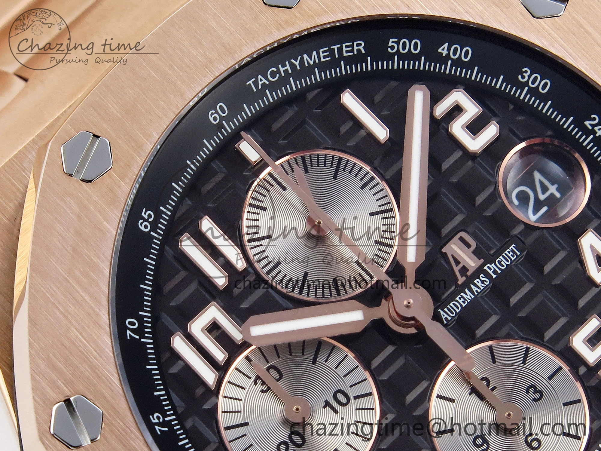 Royal Oak Offshore 42mm RG APF 1:1 Best Edition Black  Silver Dial on RG Bracelet A3126