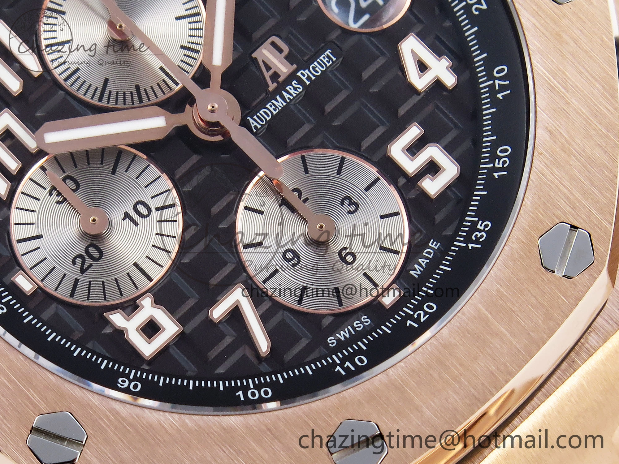 Royal Oak Offshore 42mm RG APF 1:1 Best Edition Black  Silver Dial on RG Bracelet A3126