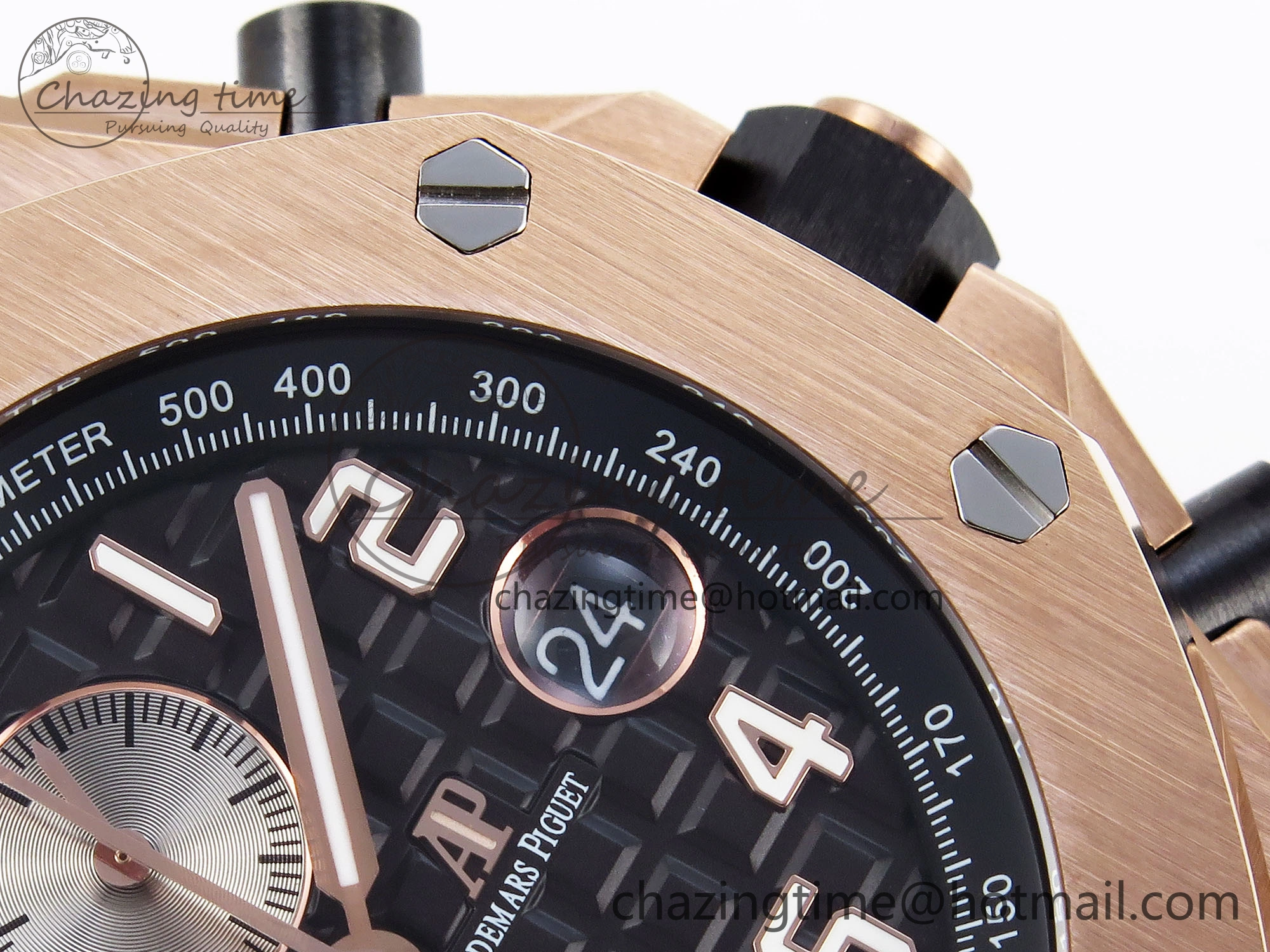 Royal Oak Offshore 42mm RG APF 1:1 Best Edition Black  Silver Dial on RG Bracelet A3126