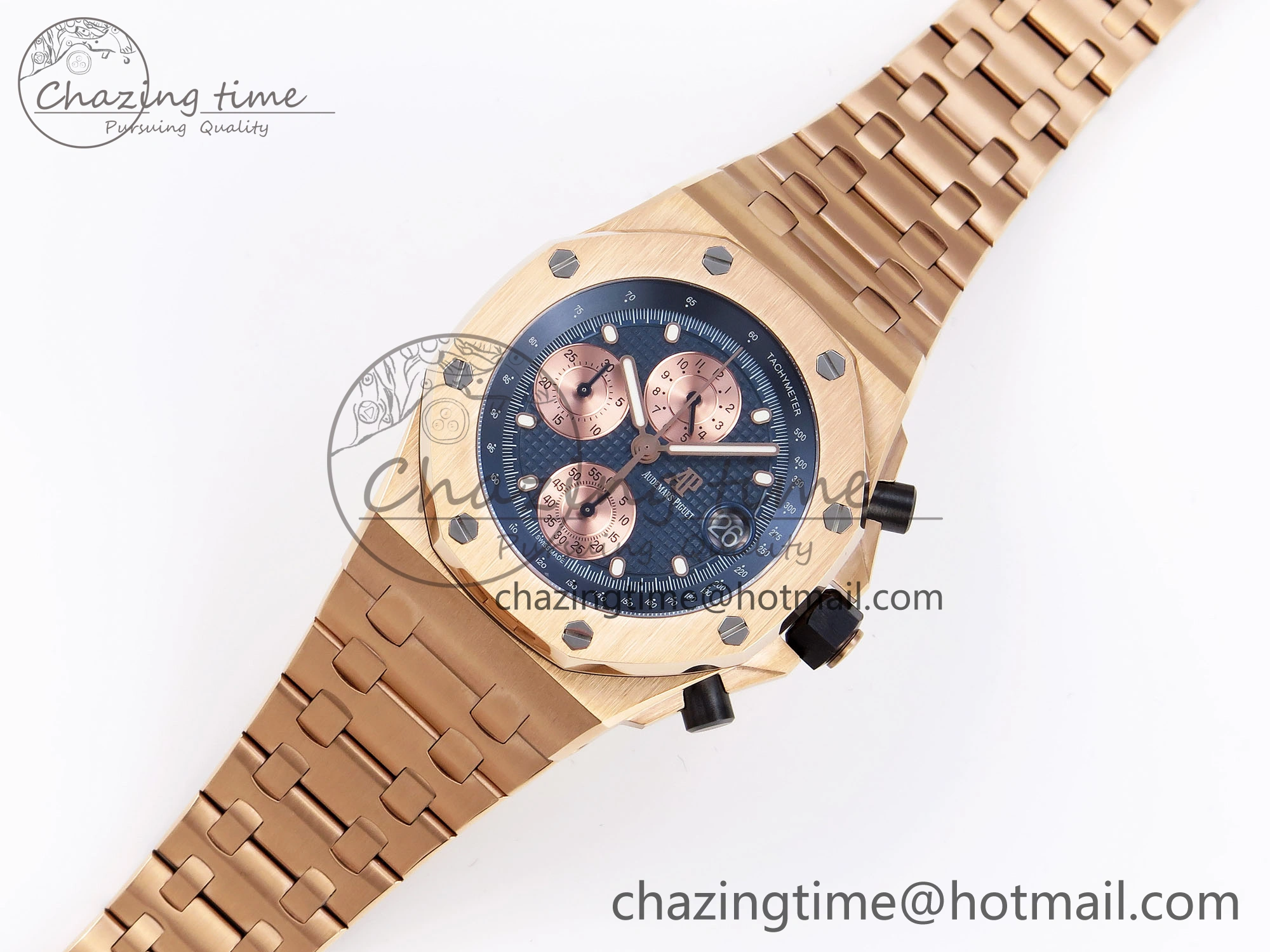 Royal Oak Offshore 42mm RG APF 1:1 Best Edition Blue RG Dial on RG Bracelet Strap A4404