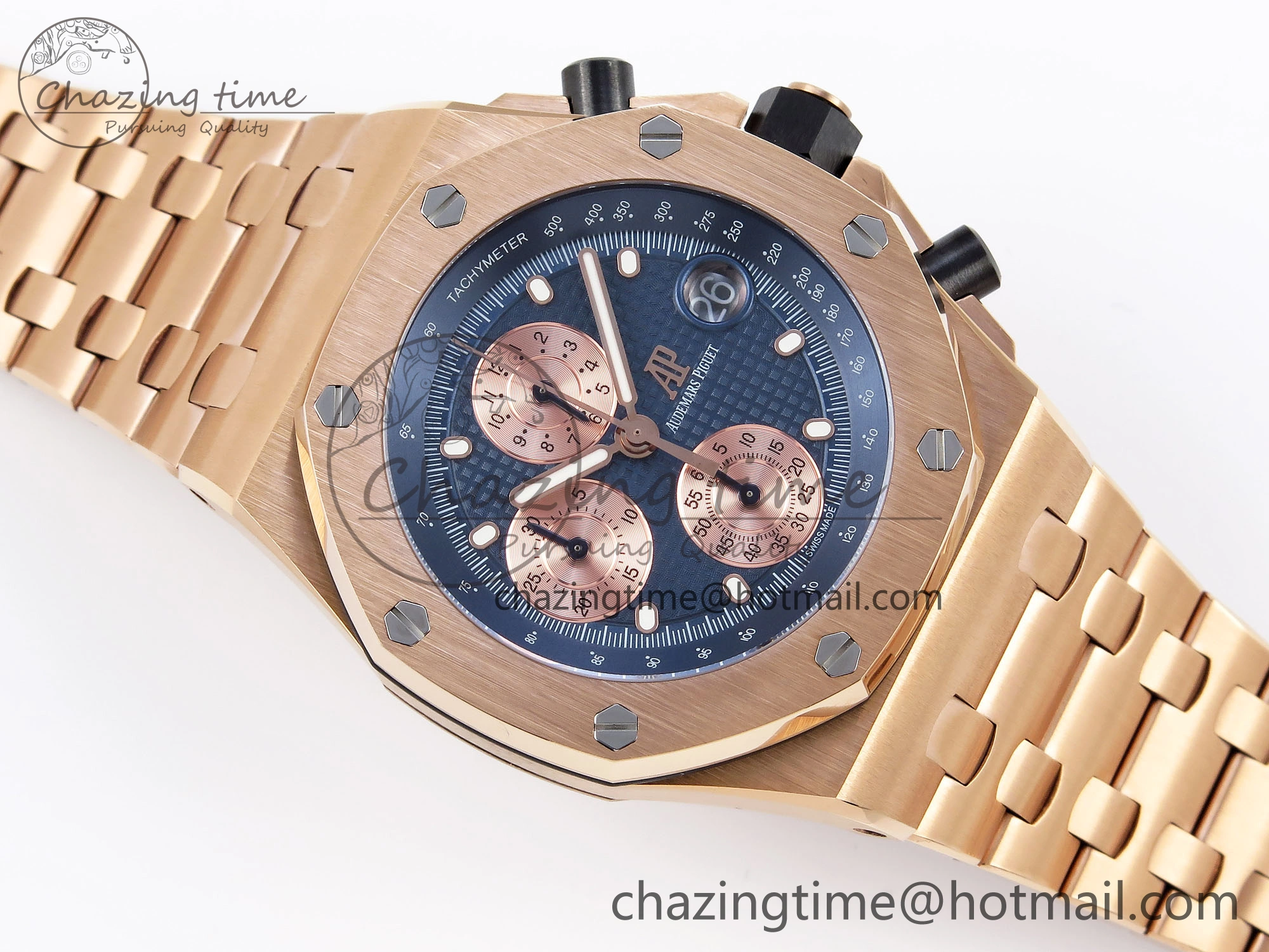 Royal Oak Offshore 42mm RG APF 1:1 Best Edition Blue RG Dial on RG Bracelet Strap A4404