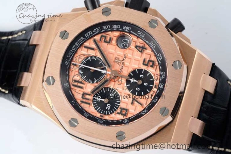 Royal Oak Offshore 42mm RG APF 1:1 Best Edition RG Dial on Black Leather Strap A3126