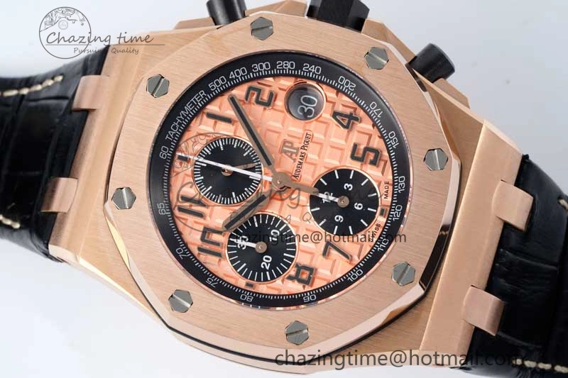 Royal Oak Offshore 42mm RG APF 1:1 Best Edition RG Dial on Black Leather Strap A3126