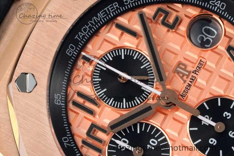 Royal Oak Offshore 42mm RG APF 1:1 Best Edition RG Dial on Black Leather Strap A3126