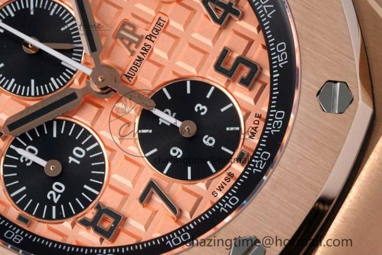 Royal Oak Offshore 42mm RG APF 1:1 Best Edition RG Dial on Black Leather Strap A3126