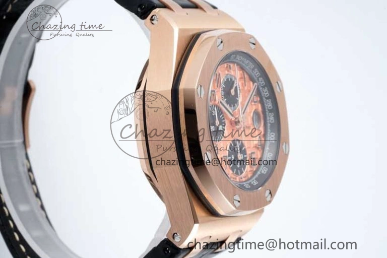 Royal Oak Offshore 42mm RG APF 1:1 Best Edition RG Dial on Black Leather Strap A3126