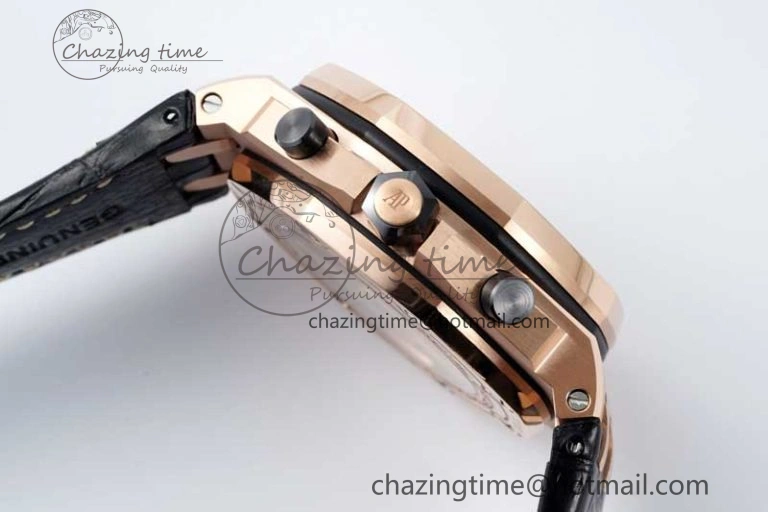 Royal Oak Offshore 42mm RG APF 1:1 Best Edition RG Dial on Black Leather Strap A3126