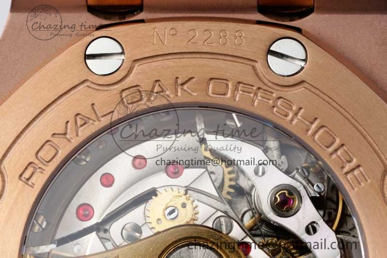 Royal Oak Offshore 42mm RG APF 1:1 Best Edition RG Dial on Black Leather Strap A3126
