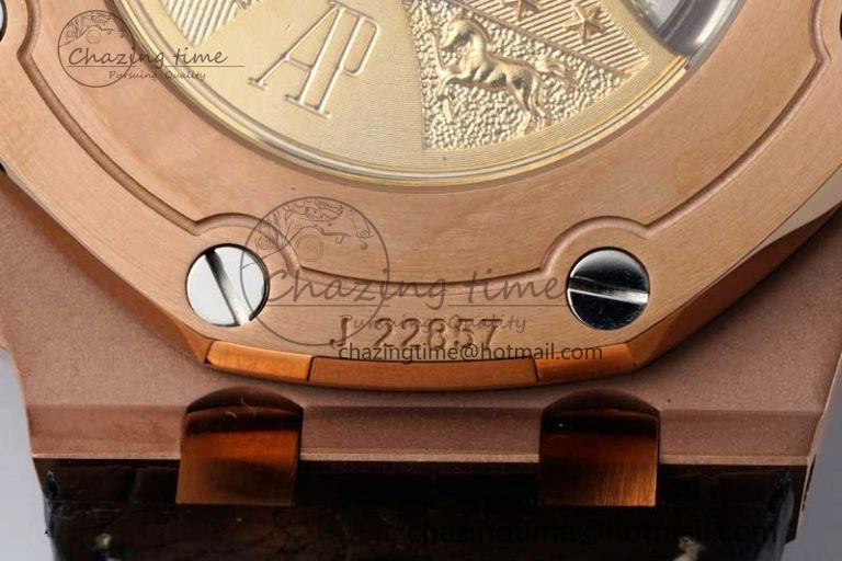 Royal Oak Offshore 42mm RG APF 1:1 Best Edition RG Dial on Black Leather Strap A3126