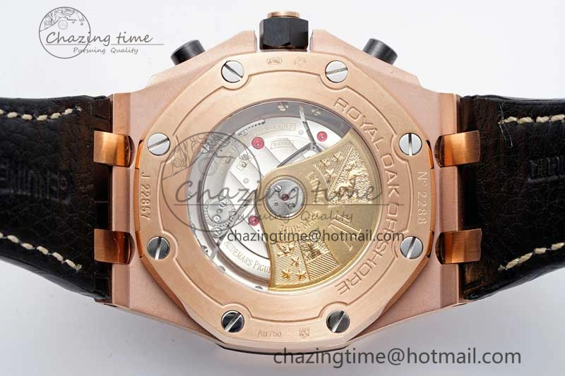Royal Oak Offshore 42mm RG APF 1:1 Best Edition RG Dial on Black Leather Strap A3126