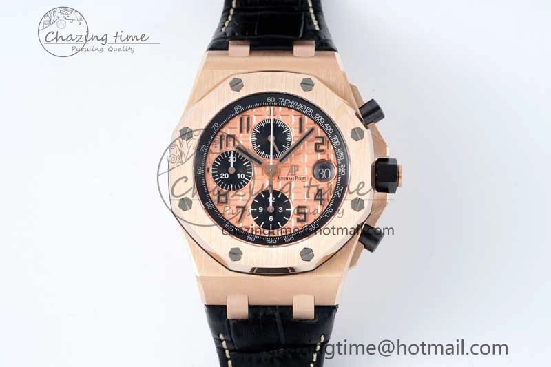 Royal Oak Offshore 42mm RG APF 1:1 Best Edition RG Dial on Black Leather Strap A3126