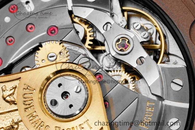 Royal Oak Offshore 42mm RG Bezel APF 1:1 Best Edition Black RG Dial on Black Leather Strap A3126