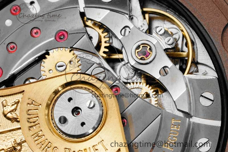Royal Oak Offshore 42mm RG Bezel APF 1:1 Best Edition Black RG Dial on Black Leather Strap A3126