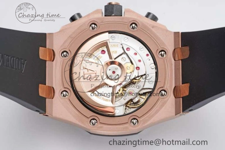 Royal Oak Offshore 42mm RG Black Ceramic Bezel APF 1:1 Best Edition Black Dial on Black Rubber Strap A3126