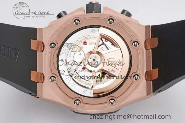 Royal Oak Offshore 42mm RG Black Ceramic Bezel APF 1:1 Best Edition Black Dial on Black Rubber Strap A3126