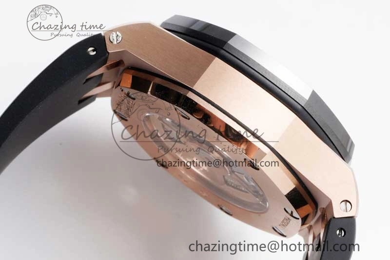 Royal Oak Offshore 42mm RG Black Ceramic Bezel APF 1:1 Best Edition Black Dial on Black Rubber Strap A3126