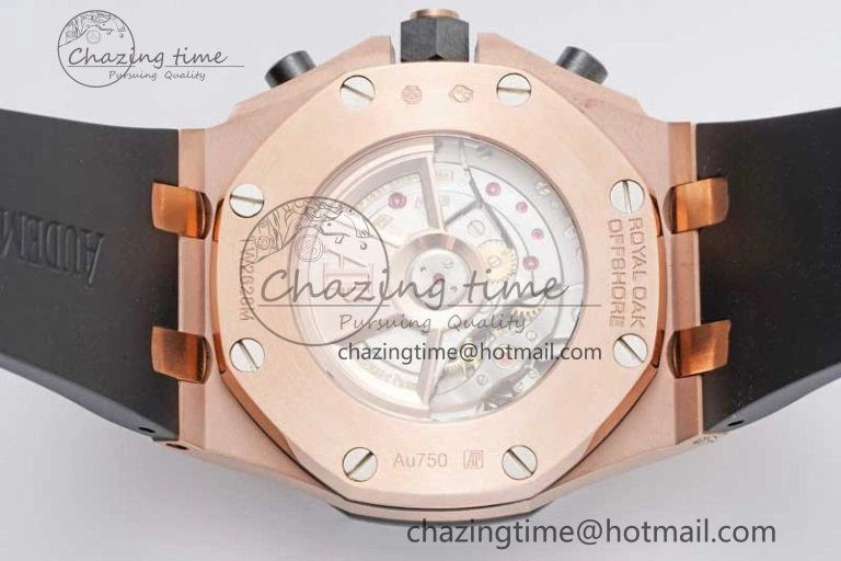 Royal Oak Offshore 42mm RG Black Ceramic Bezel APF 1:1 Best Edition Black Dial on Black Rubber Strap A3126