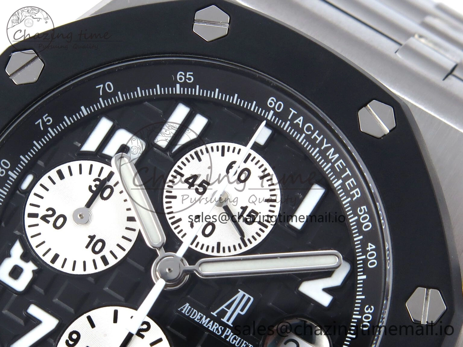 Royal Oak Offshore 42mm Rubberclad SS TKF Best Edition Black White Dial on SS Bracelet A7750