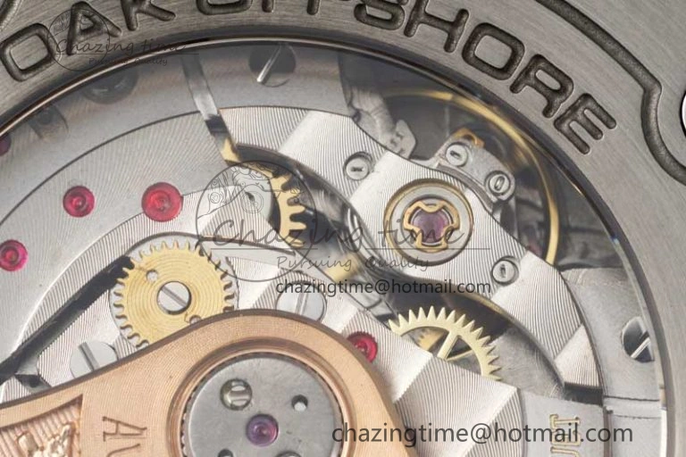 Royal Oak Offshore 42mm SS APF 1:1 Best Edition Black Dial on Black Leather Strap A3126