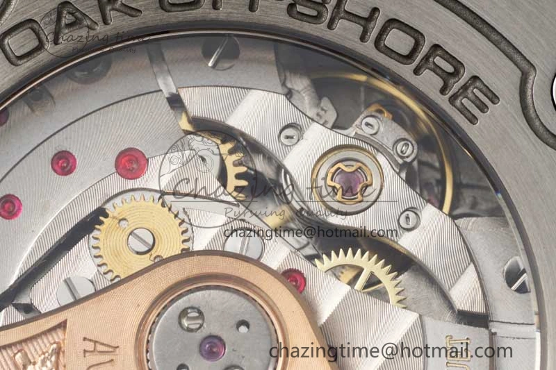 Royal Oak Offshore 42mm SS APF 1:1 Best Edition Black Dial on Black Leather Strap A3126