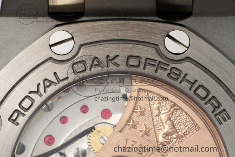 Royal Oak Offshore 42mm SS APF 1:1 Best Edition Black Dial on Black Leather Strap A3126