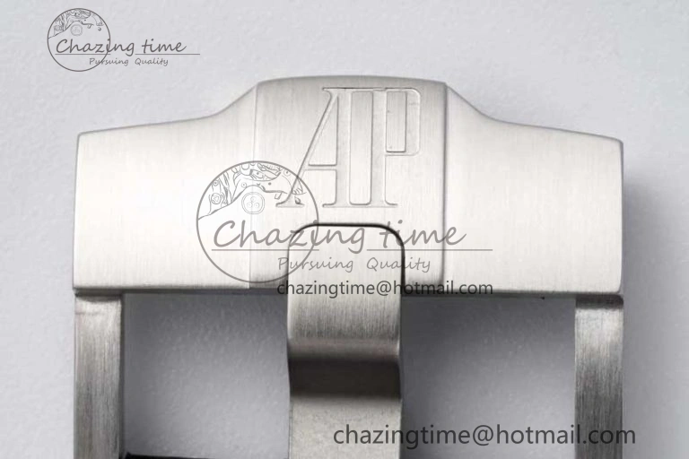 Royal Oak Offshore 42mm SS APF 1:1 Best Edition Black Dial on Black Leather Strap A3126