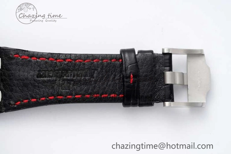 Royal Oak Offshore 42mm SS APF 1:1 Best Edition Black Dial on Black Leather Strap A3126