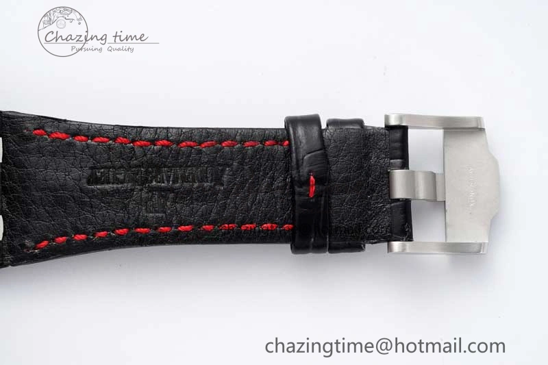 Royal Oak Offshore 42mm SS APF 1:1 Best Edition Black Dial on Black Leather Strap A3126