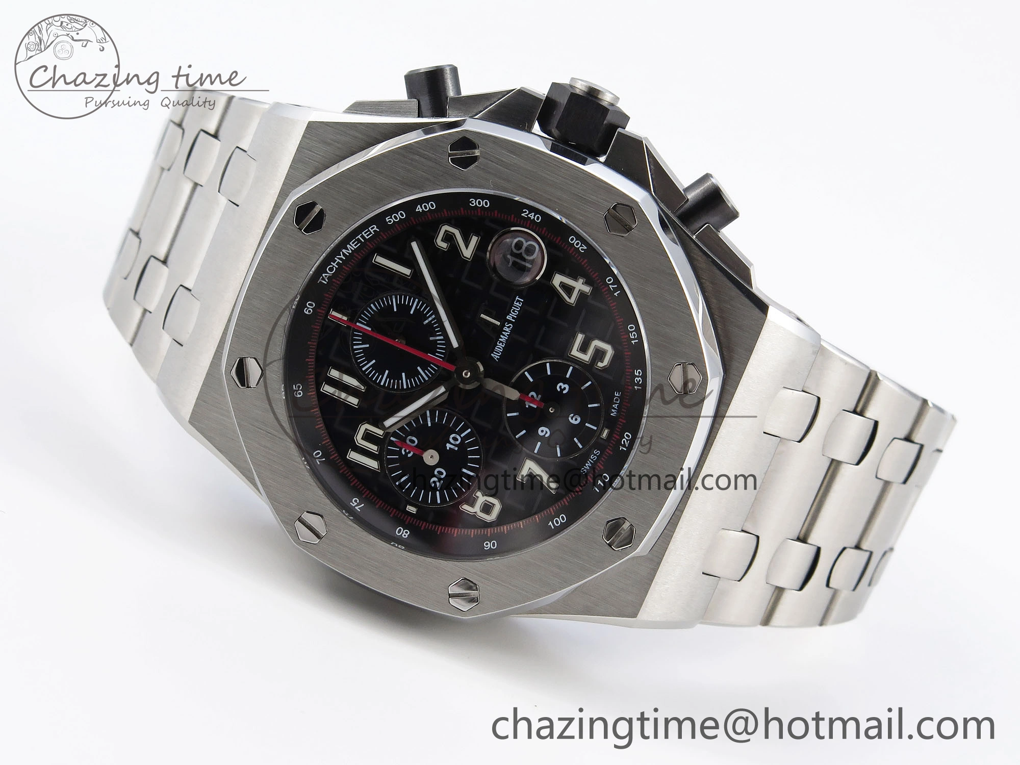 Royal Oak Offshore 42mm SS APF 1:1 Best Edition Black Dial on SS Bracelet A3126