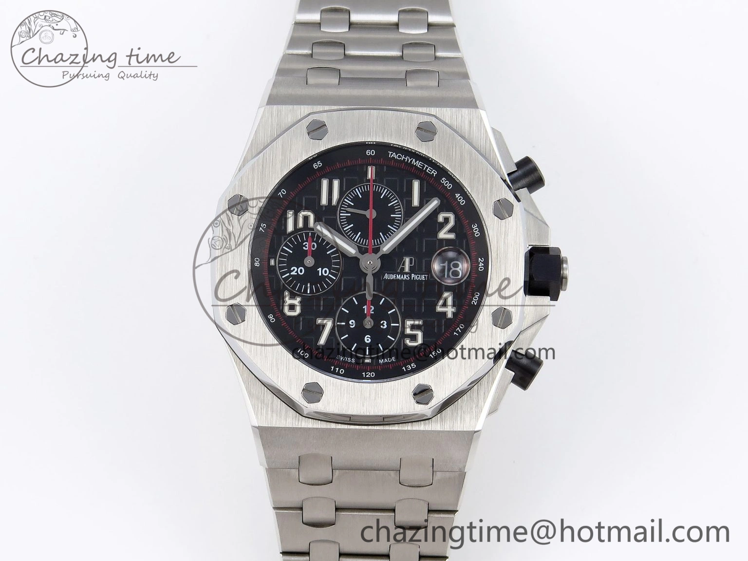 Royal Oak Offshore 42mm SS APF 1:1 Best Edition Black Dial on SS Bracelet A3126