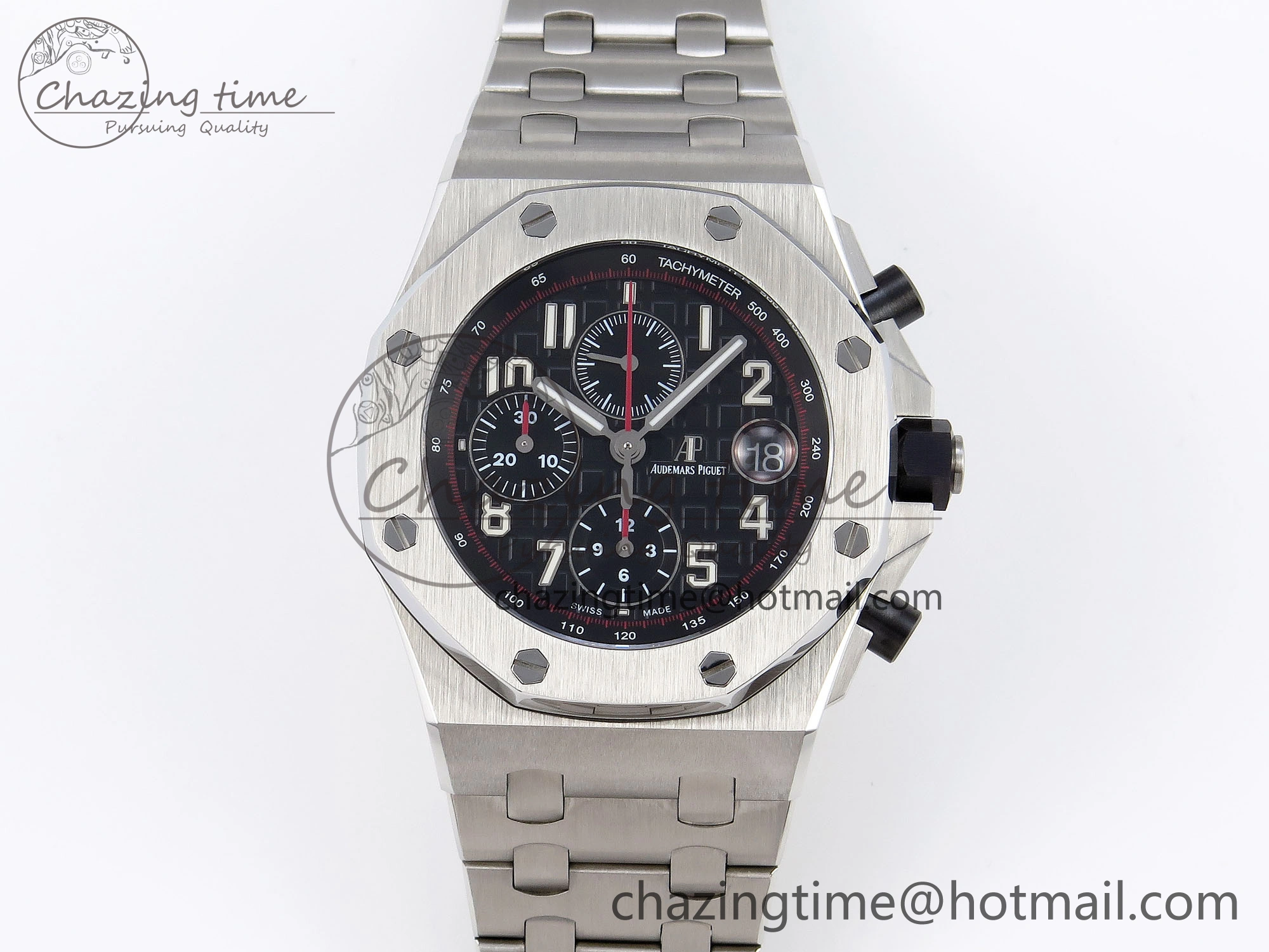 Royal Oak Offshore 42mm SS APF 1:1 Best Edition Black Dial on SS Bracelet A3126