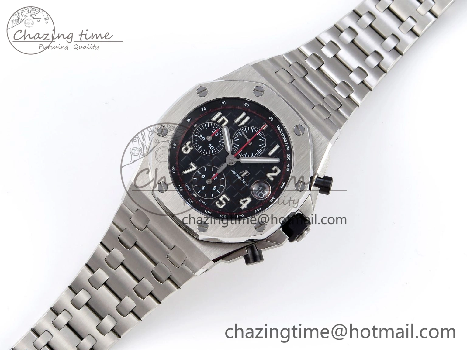 Royal Oak Offshore 42mm SS APF 1:1 Best Edition Black Dial on SS Bracelet A3126