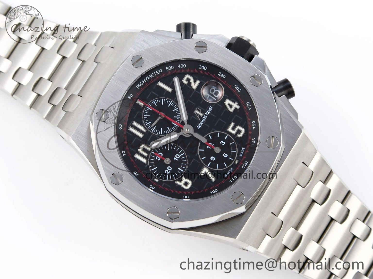 Royal Oak Offshore 42mm SS APF 1:1 Best Edition Black Dial on SS Bracelet A3126