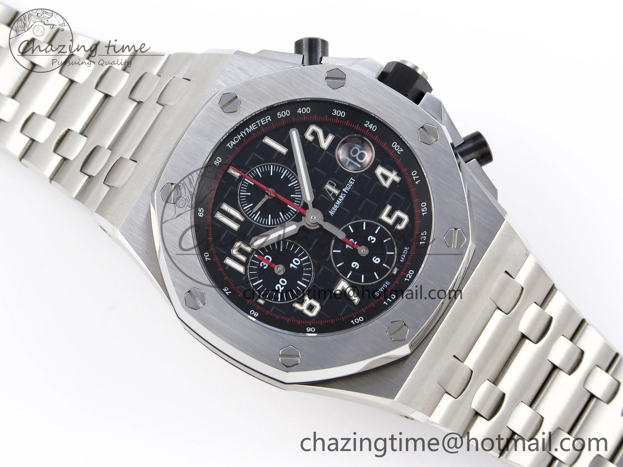 Royal Oak Offshore 42mm SS APF 1:1 Best Edition Black Dial on SS Bracelet A3126
