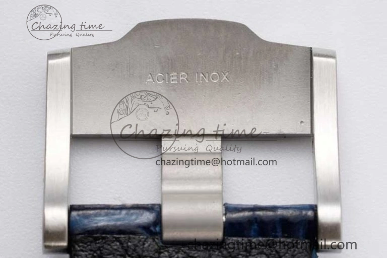Royal Oak Offshore 42mm SS APF 1:1 Best Edition Black Blue Dial on Blue Leather Strap A3126