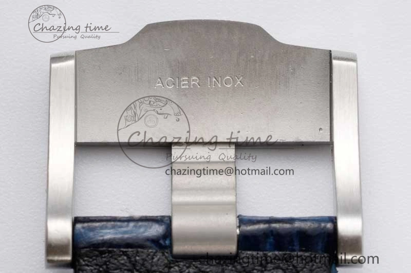 Royal Oak Offshore 42mm SS APF 1:1 Best Edition Black Blue Dial on Blue Leather Strap A3126