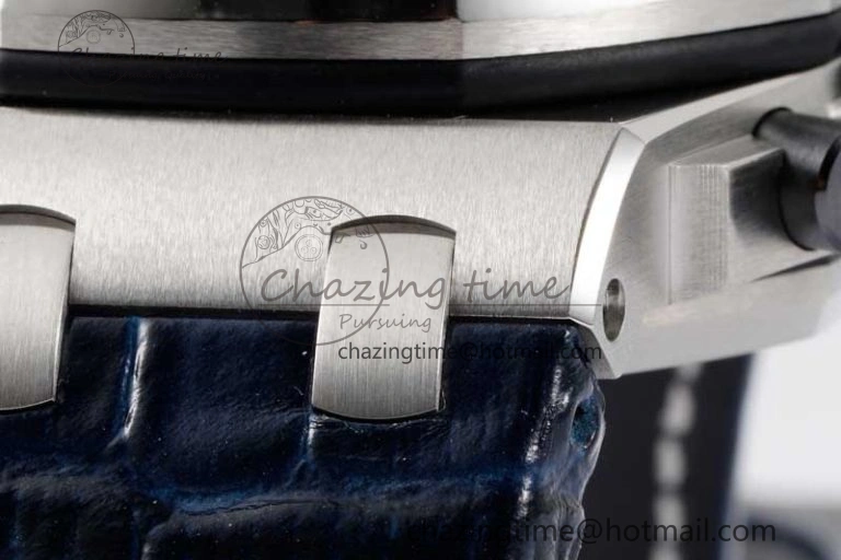 Royal Oak Offshore 42mm SS APF 1:1 Best Edition Black Blue Dial on Blue Leather Strap A3126