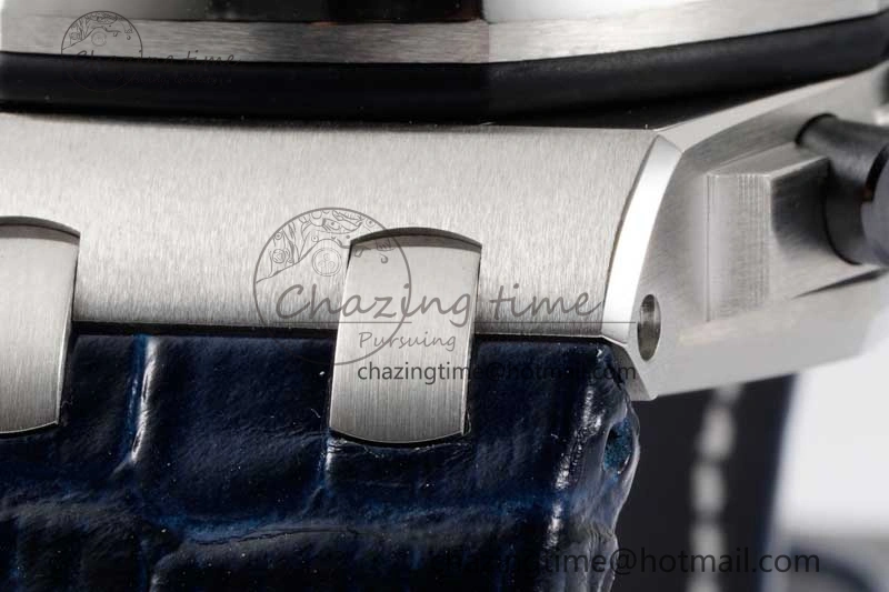 Royal Oak Offshore 42mm SS APF 1:1 Best Edition Black Blue Dial on Blue Leather Strap A3126