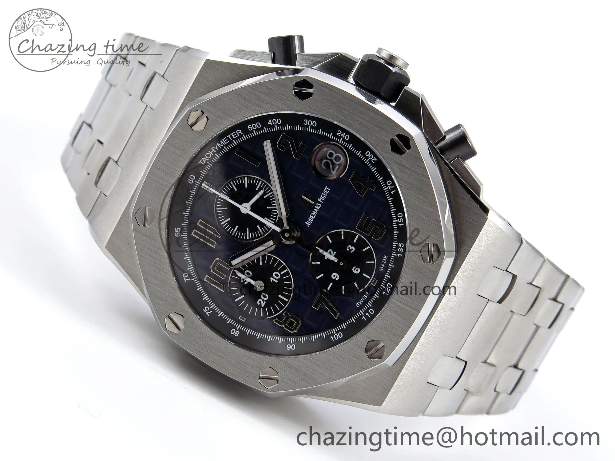 Royal Oak Offshore 42mm SS APF 1:1 Best Edition Blue Dial on SS Bracelet A3126