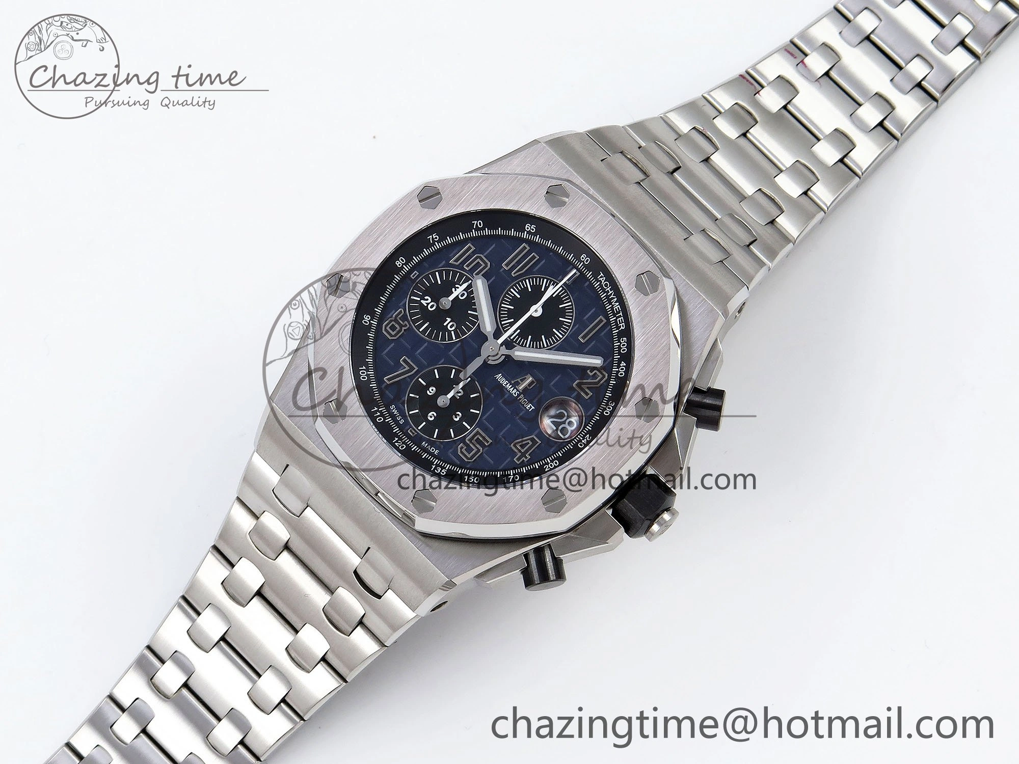 Royal Oak Offshore 42mm SS APF 1:1 Best Edition Blue Dial on SS Bracelet A3126