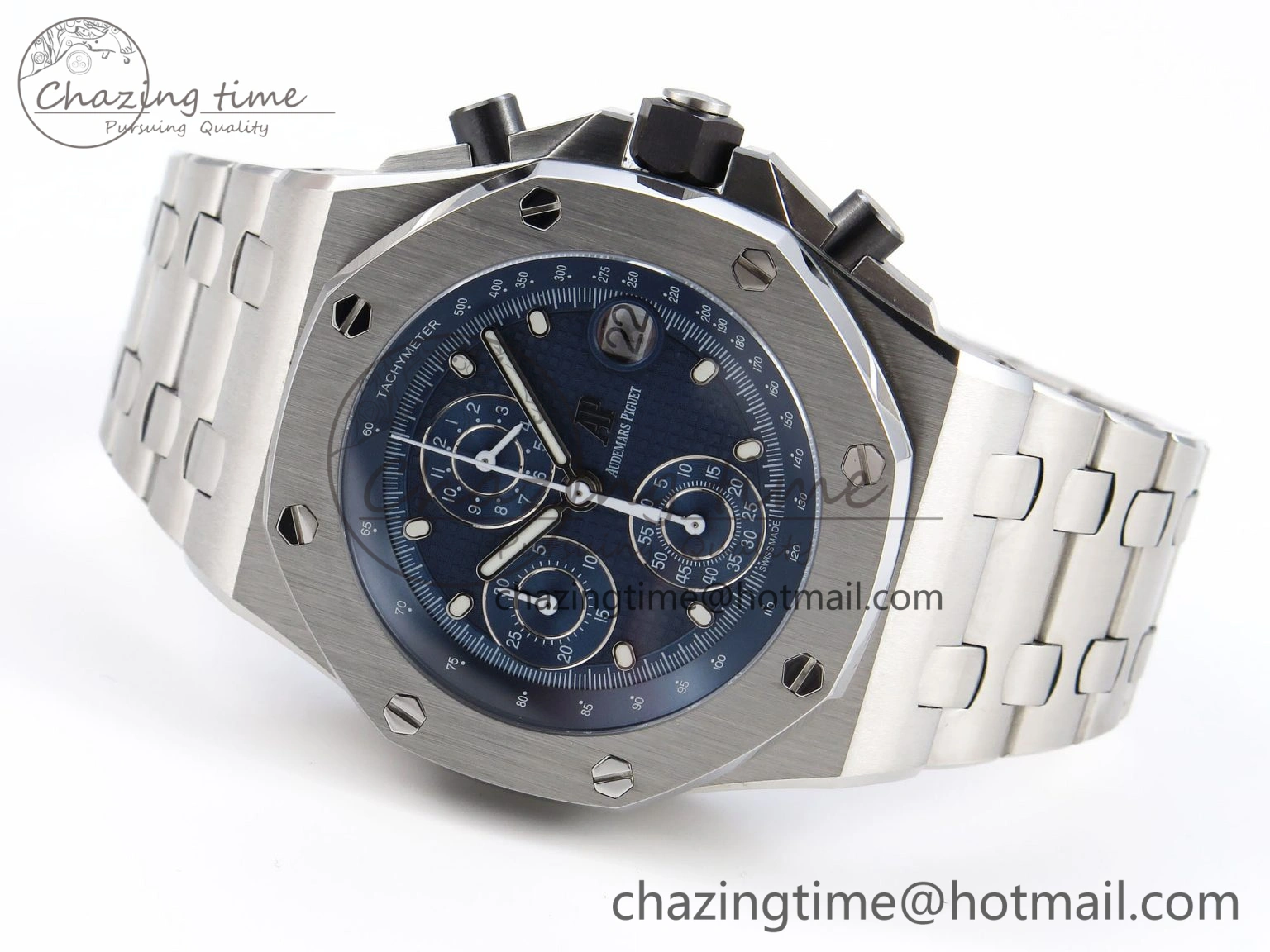 Royal Oak Offshore 42mm SS APF 1:1 Best Edition Blue Dial on SS Bracelet Strap A4404