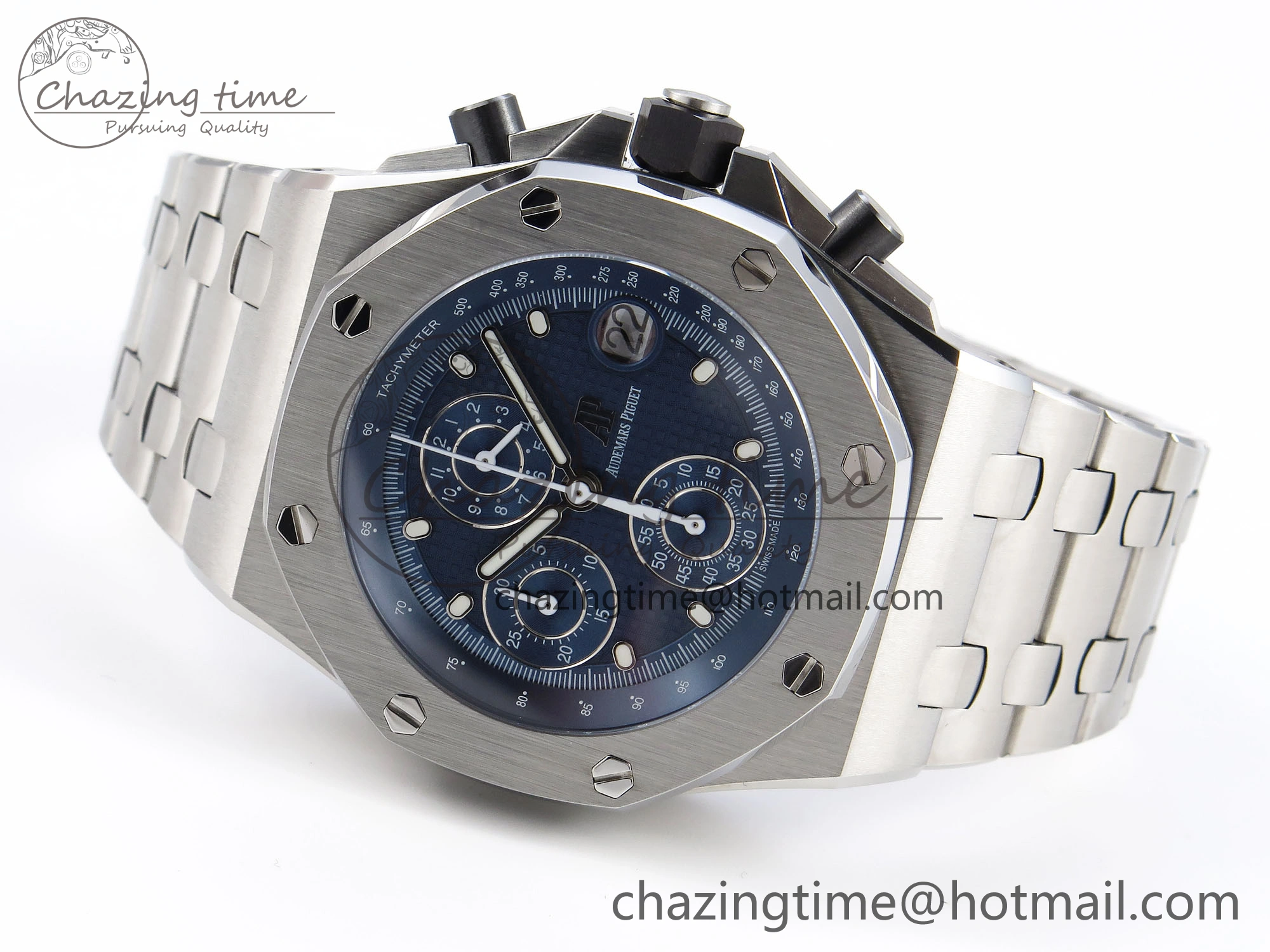 Royal Oak Offshore 42mm SS APF 1:1 Best Edition Blue Dial on SS Bracelet Strap A4404