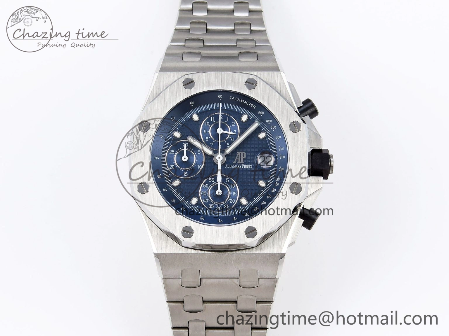 Royal Oak Offshore 42mm SS APF 1:1 Best Edition Blue Dial on SS Bracelet Strap A4404