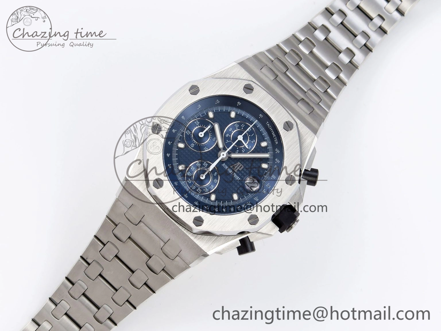 Royal Oak Offshore 42mm SS APF 1:1 Best Edition Blue Dial on SS Bracelet Strap A4404