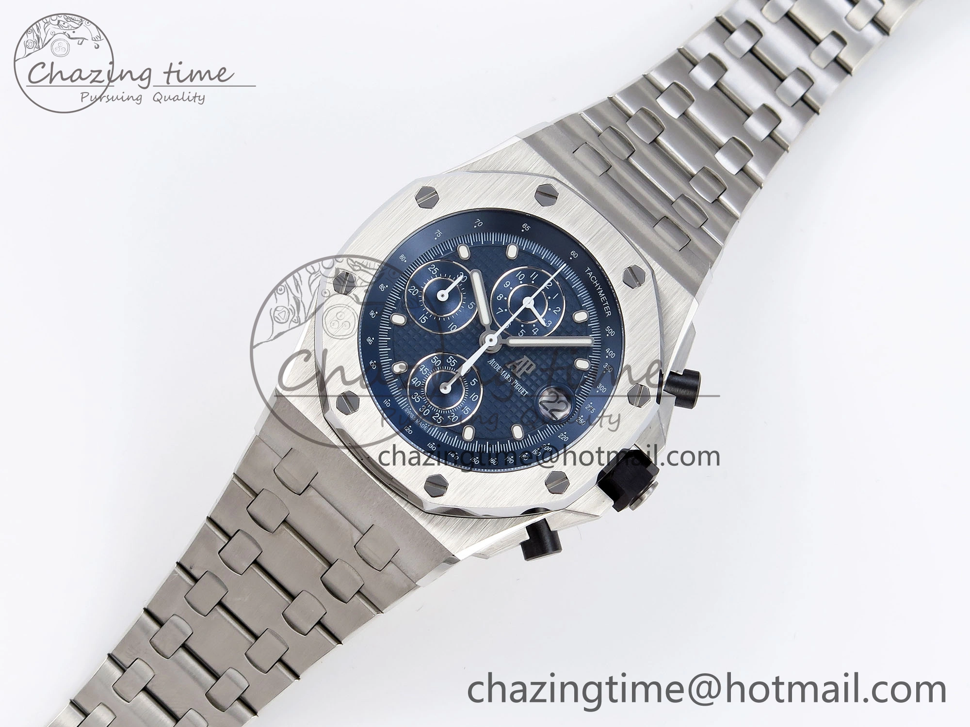 Royal Oak Offshore 42mm SS APF 1:1 Best Edition Blue Dial on SS Bracelet Strap A4404