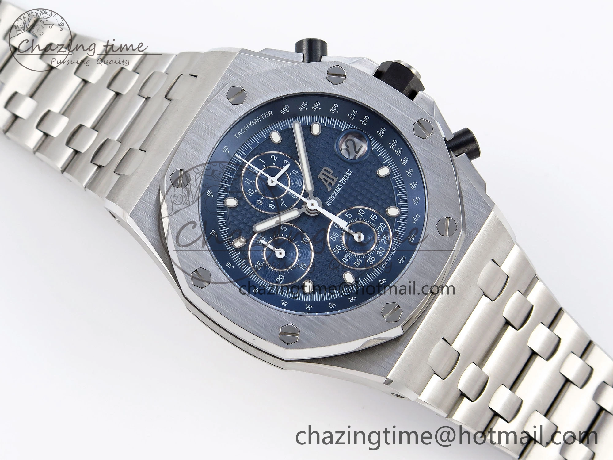 Royal Oak Offshore 42mm SS APF 1:1 Best Edition Blue Dial on SS Bracelet Strap A4404