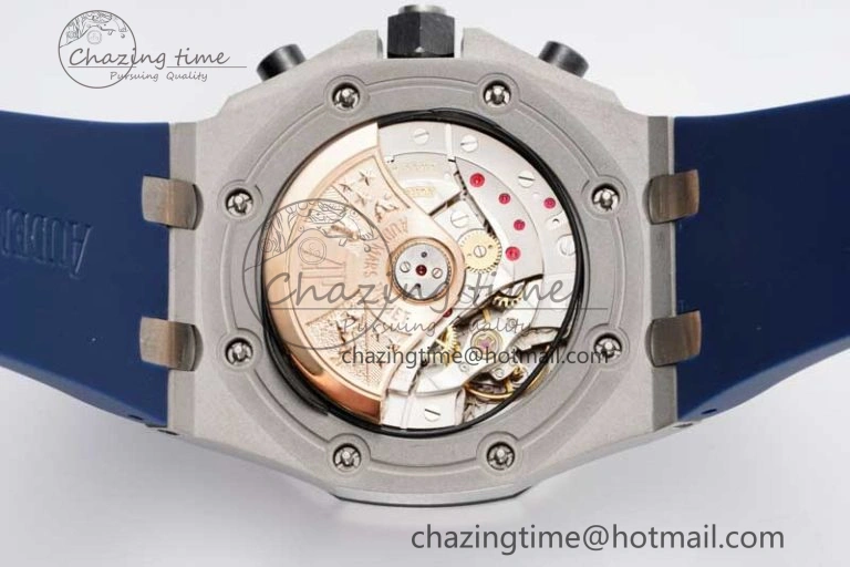 Royal Oak Offshore 42mm SS APF 1:1 Best Edition Blue Silver Dial on Blue Rubber Strap A3126