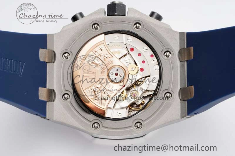Royal Oak Offshore 42mm SS APF 1:1 Best Edition Blue Silver Dial on Blue Rubber Strap A3126