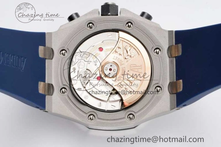 Royal Oak Offshore 42mm SS APF 1:1 Best Edition Blue Silver Dial on Blue Rubber Strap A3126
