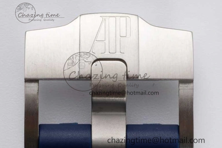Royal Oak Offshore 42mm SS APF 1:1 Best Edition Blue Silver Dial on Blue Rubber Strap A3126